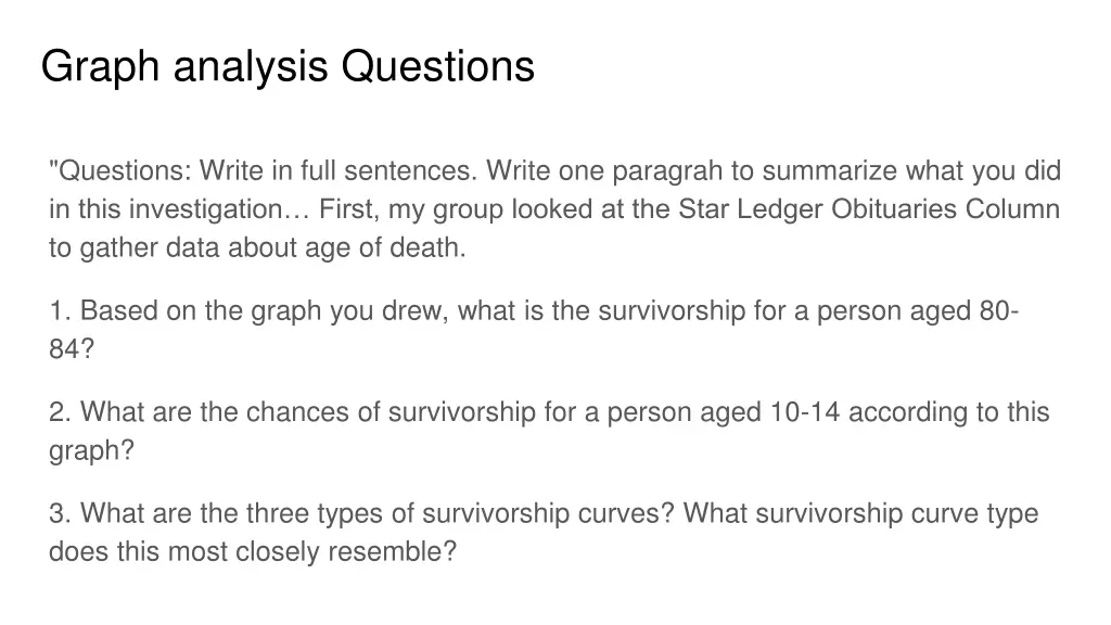 graph analysis questions