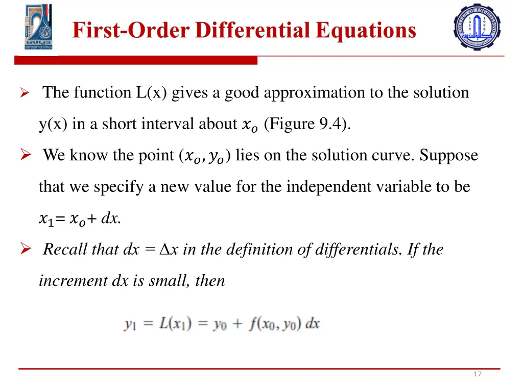 the function l x gives a good approximation