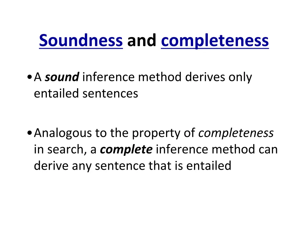 soundness and completeness