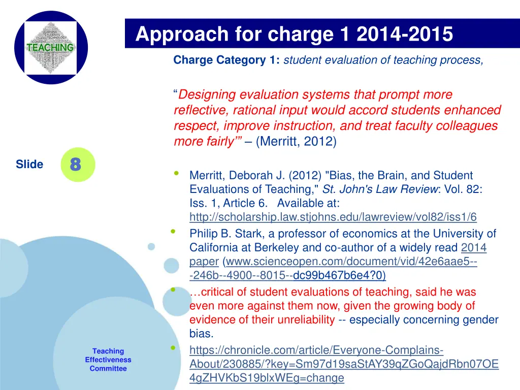 approach for charge 1 2014 2015