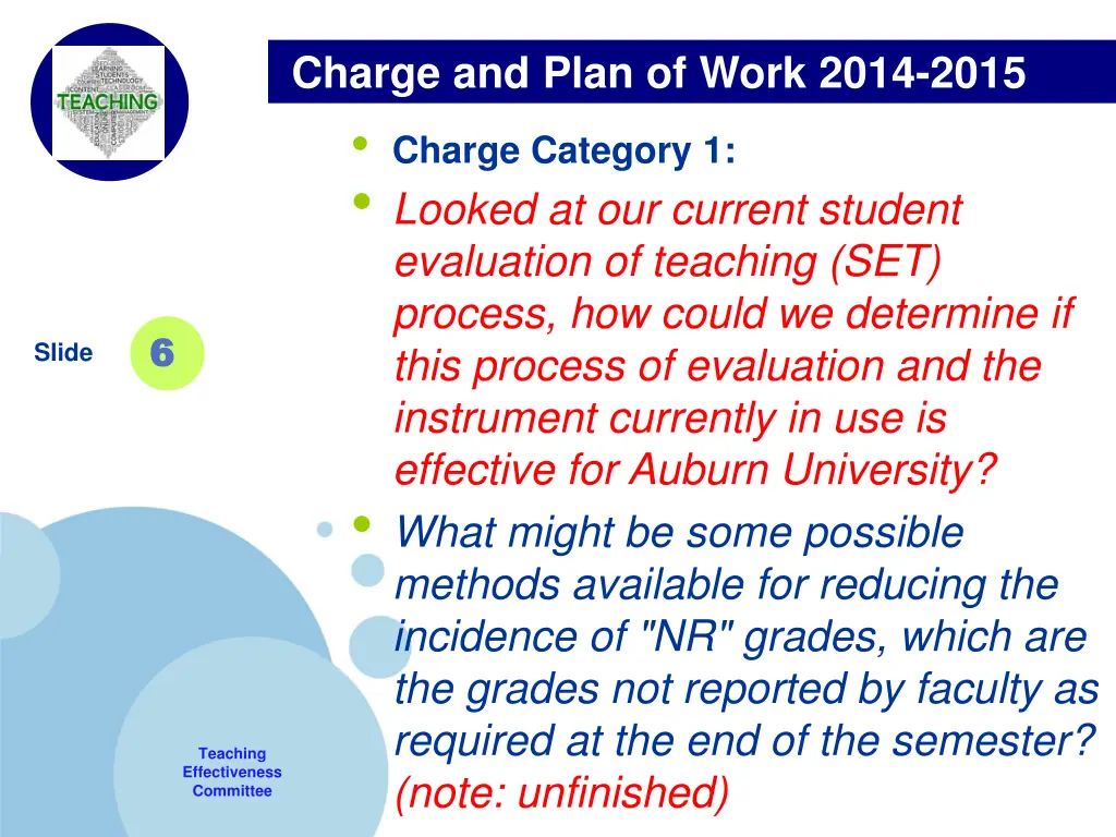 charge and plan of work 2014 2015 charge category