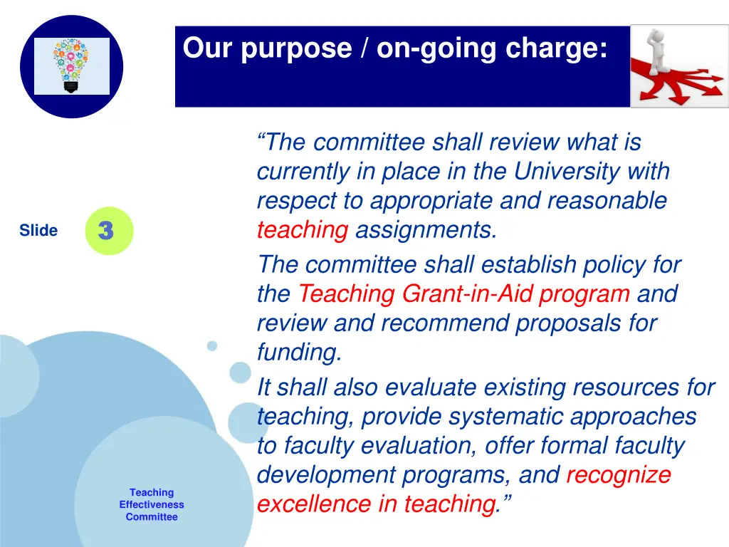 our purpose on going charge