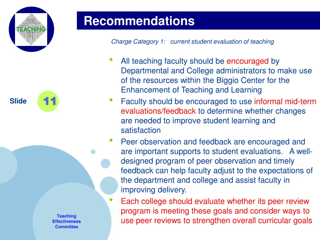 recommendations