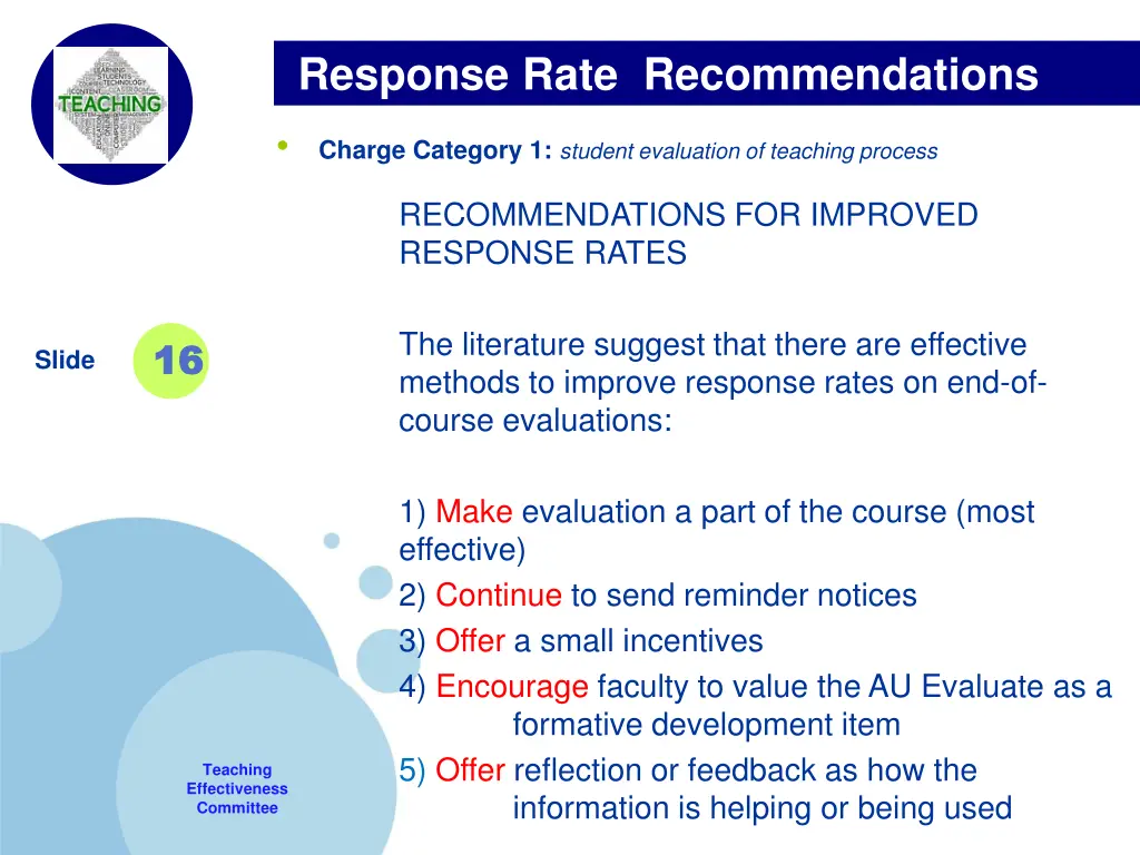 response rate recommendations