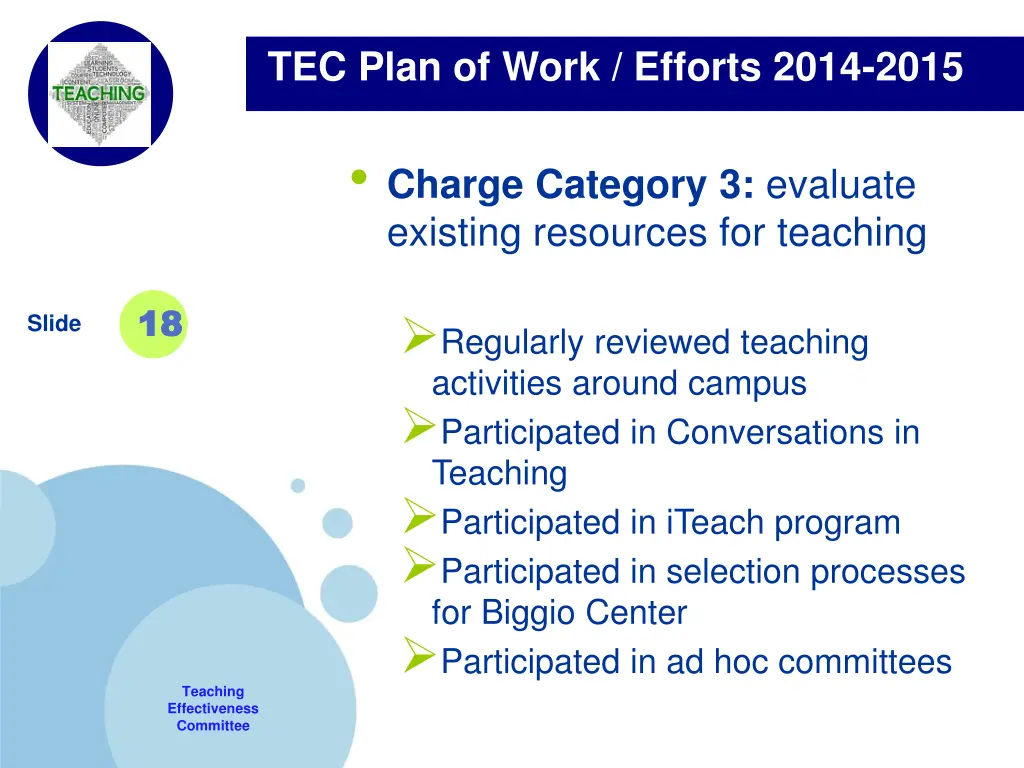 tec plan of work efforts 2014 2015 1