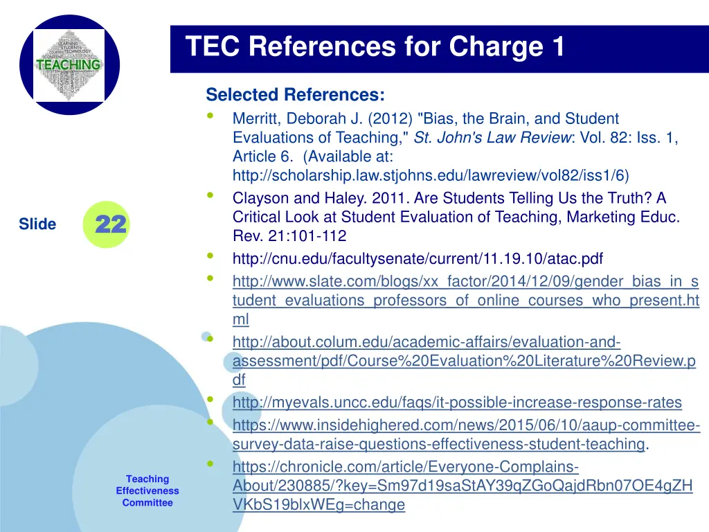 tec references for charge 1