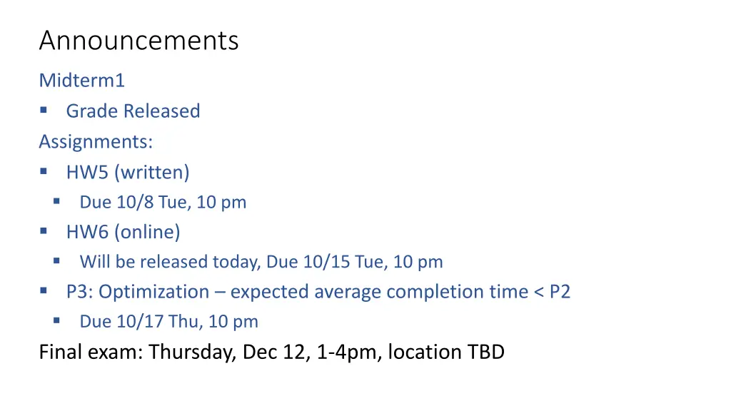 announcements
