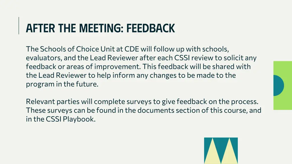after the meeting feedback