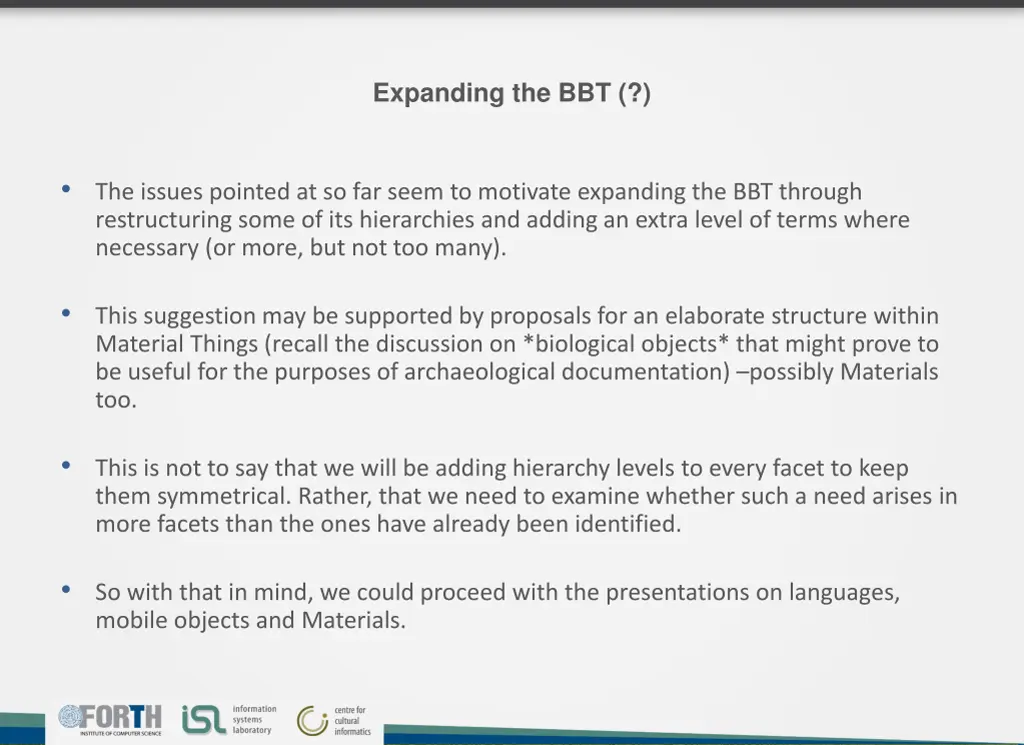 expanding the bbt