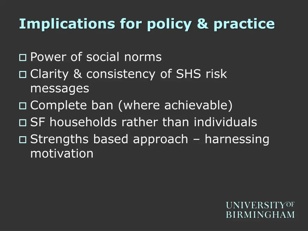 implications for policy practice