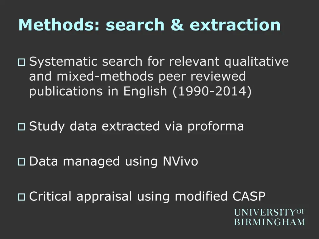 methods search extraction