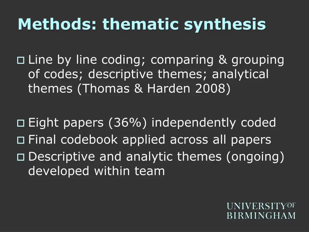 methods thematic synthesis