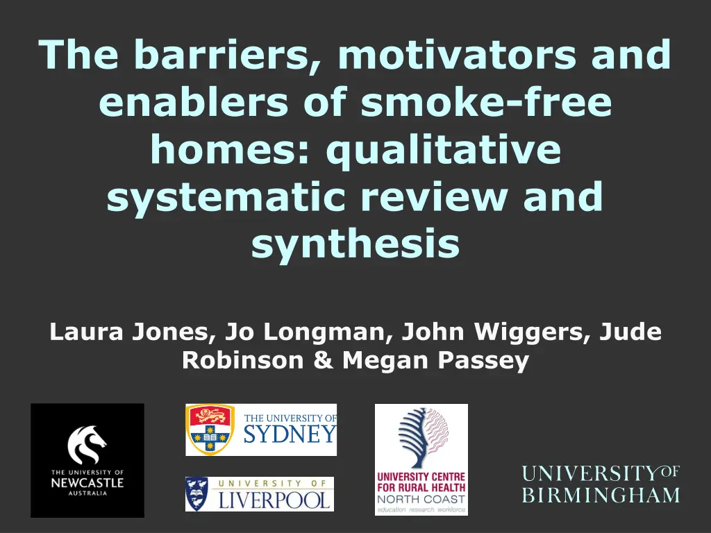 the barriers motivators and enablers of smoke