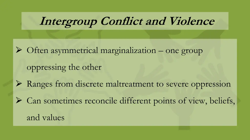 intergroup conflict and violence