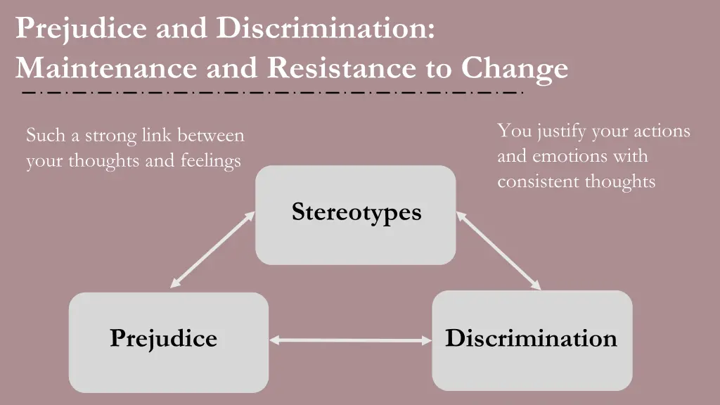 prejudice and discrimination maintenance
