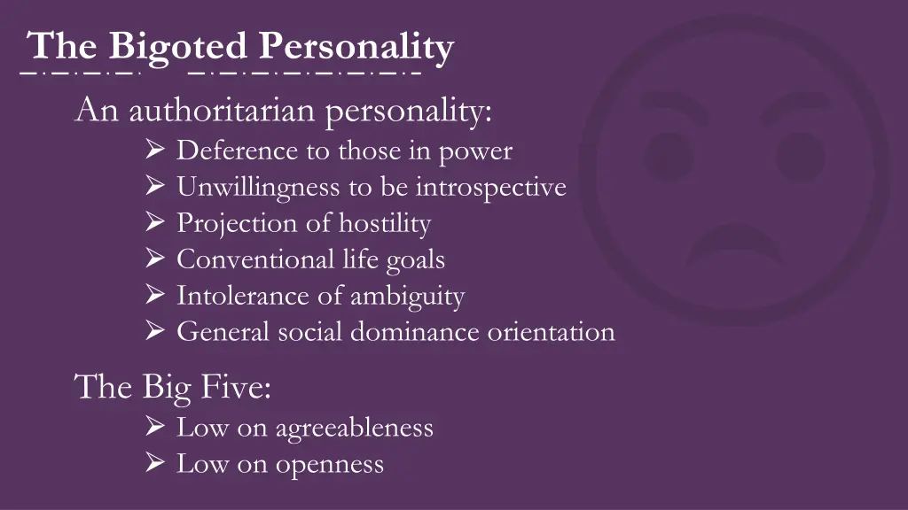 the bigoted personality