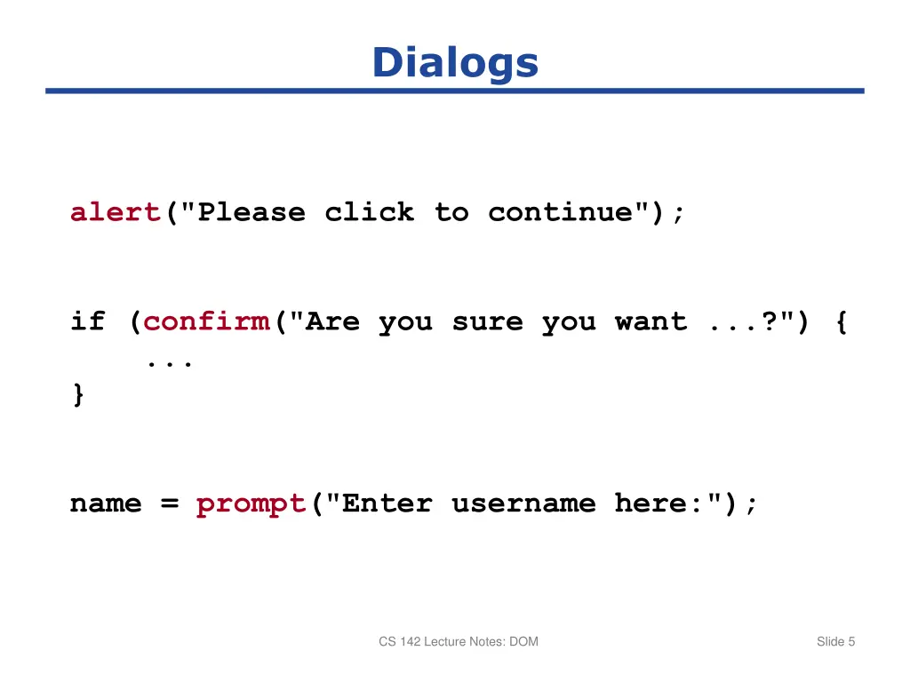 dialogs