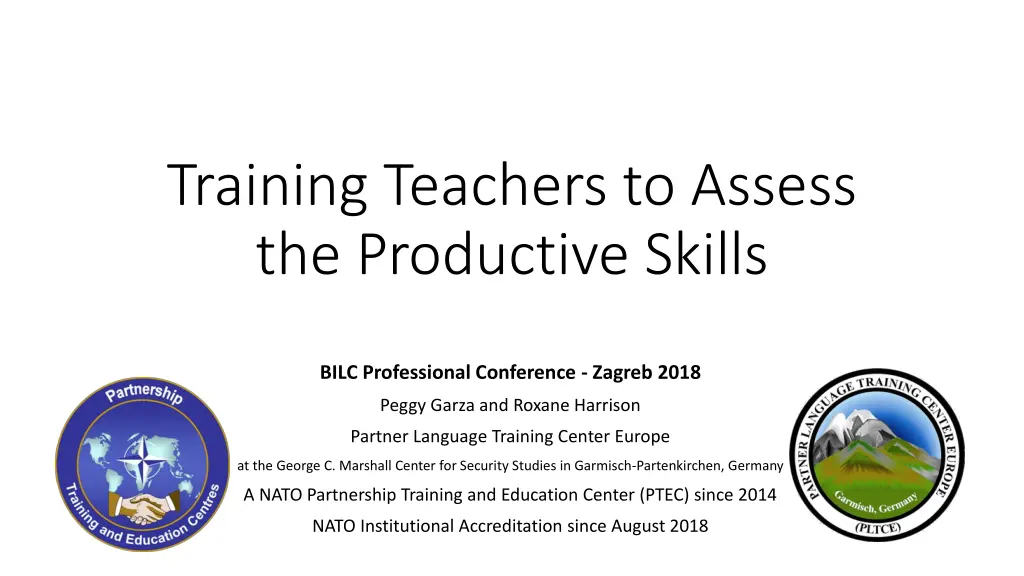 training teachers to assess the productive skills