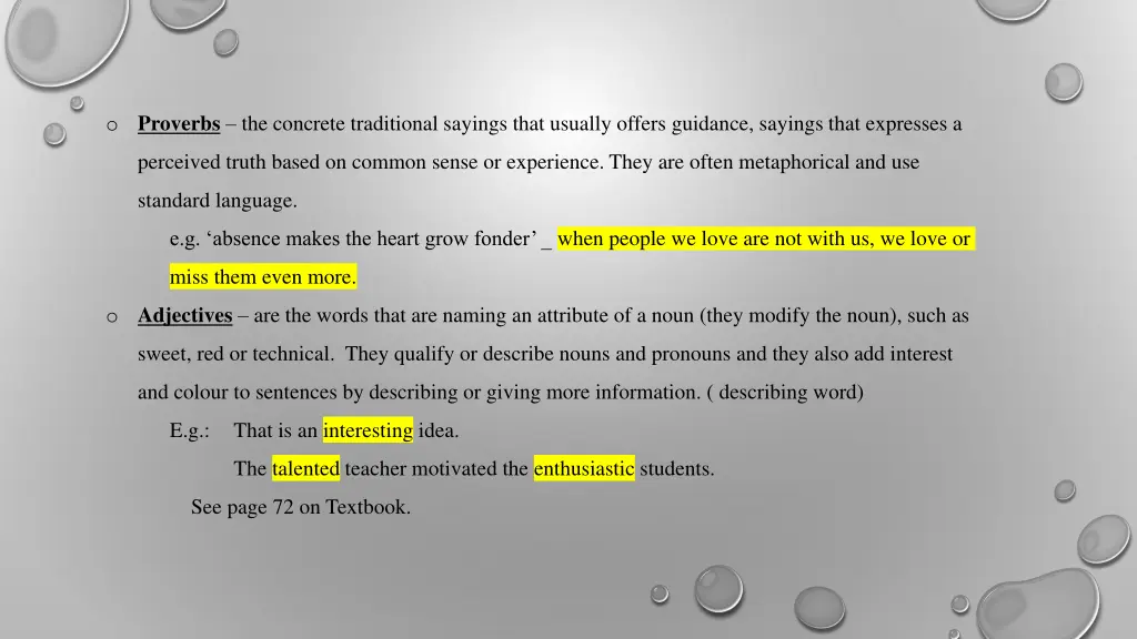 o proverbs the concrete traditional sayings that