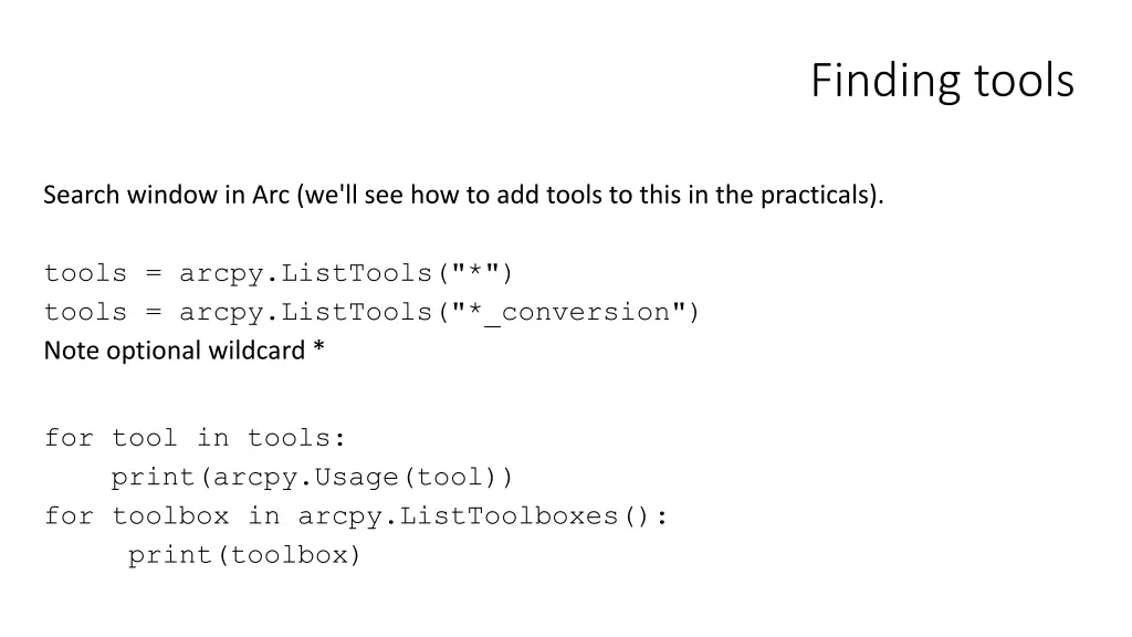finding tools