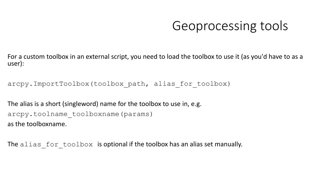 geoprocessing tools 2