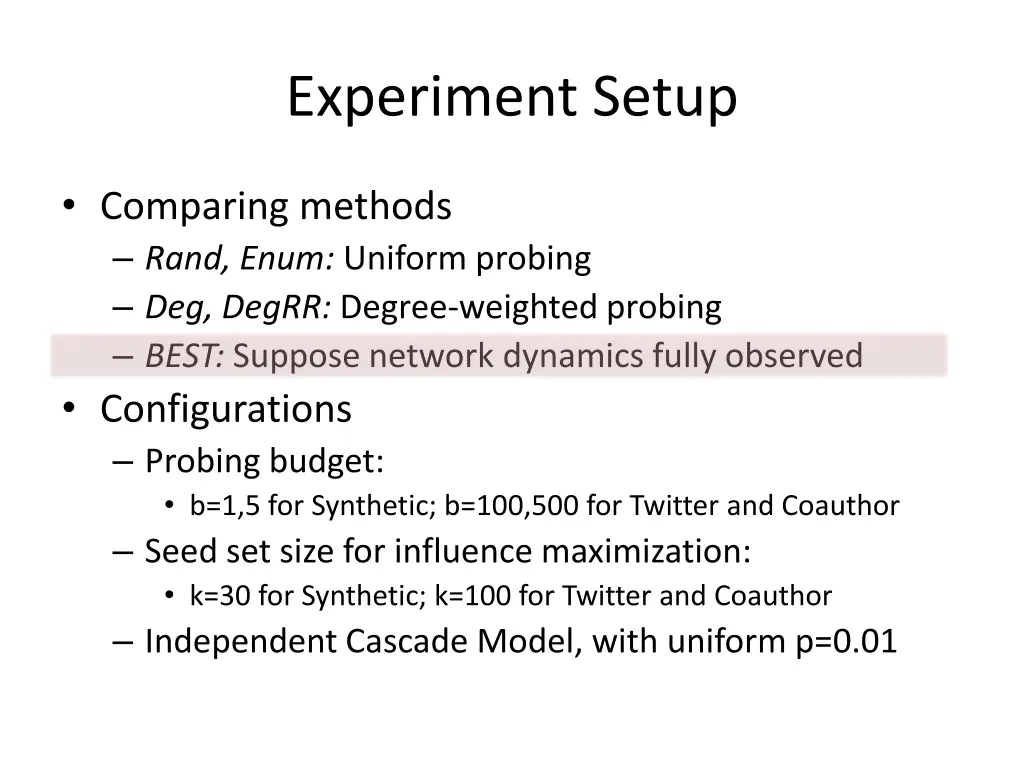 experiment setup 1