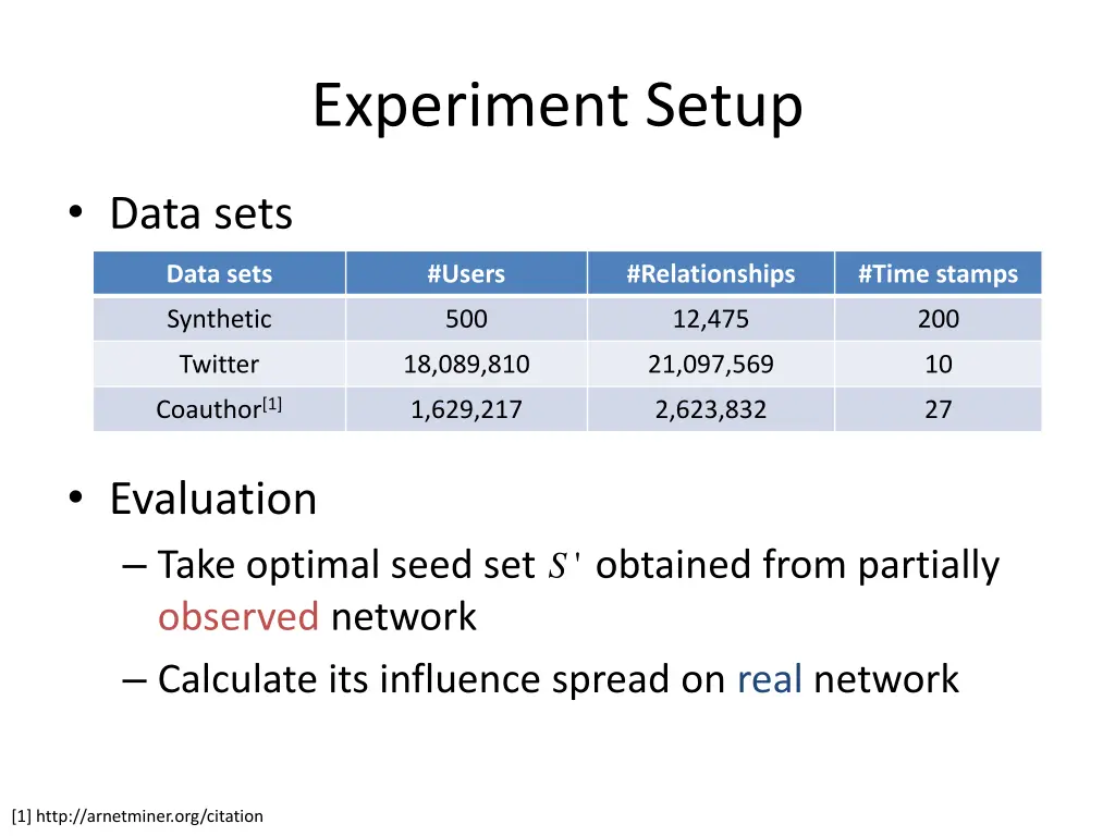 experiment setup