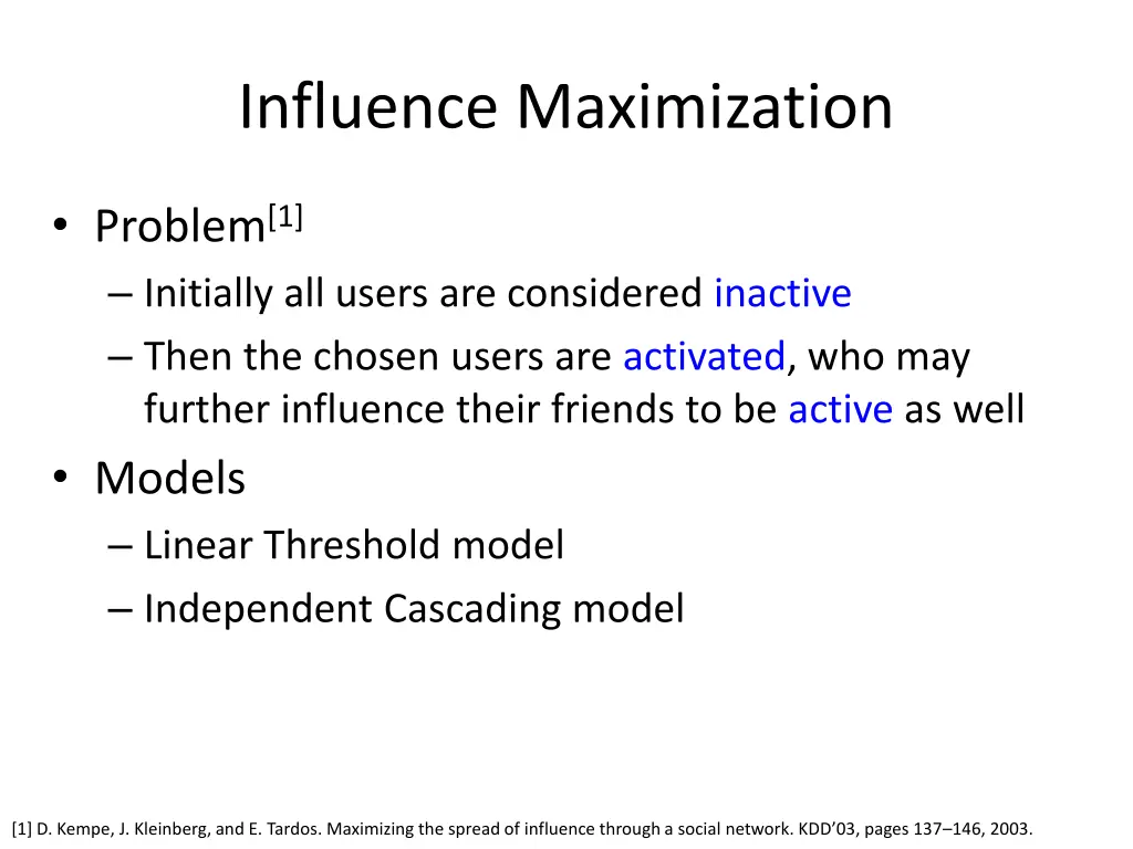 influence maximization 1