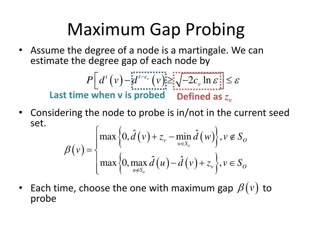 maximum gap probing assume the degree of a node