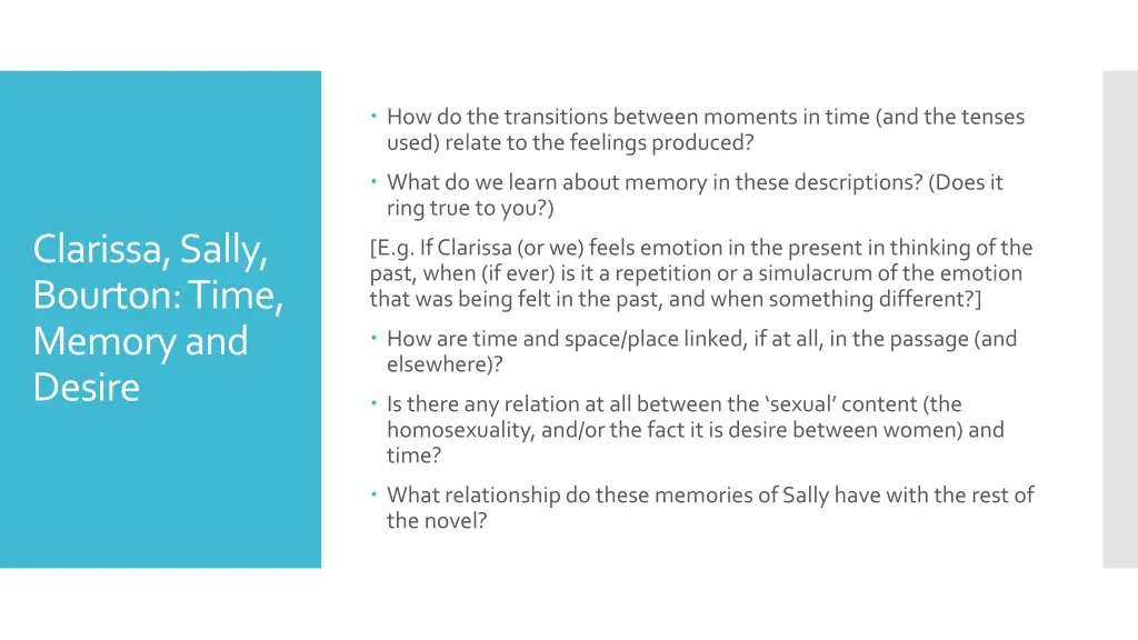 how do the transitions between moments in time