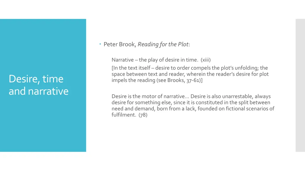 peter brook reading for the plot
