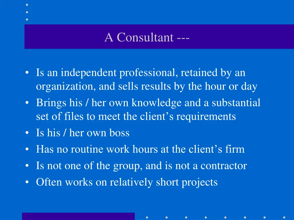 a consultant