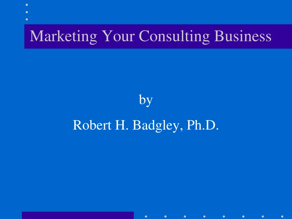 marketing your consulting business
