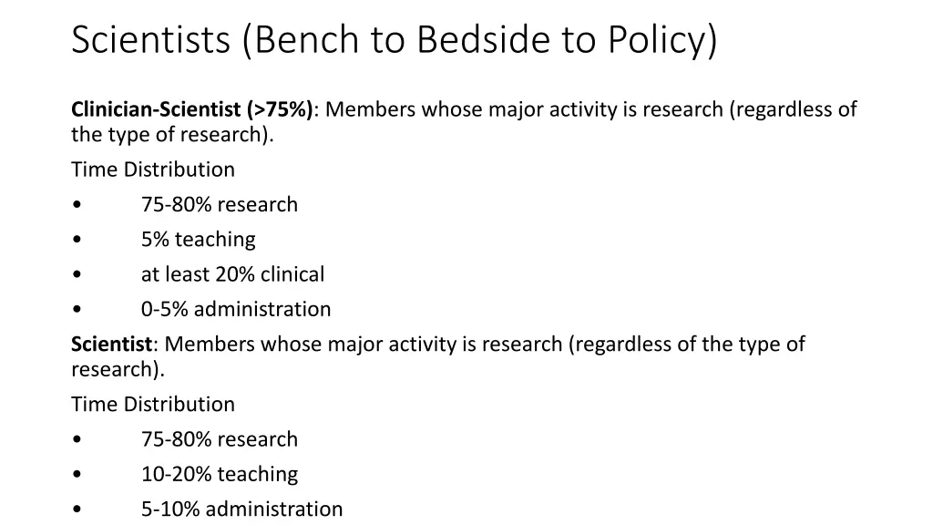 scientists bench to bedside to policy