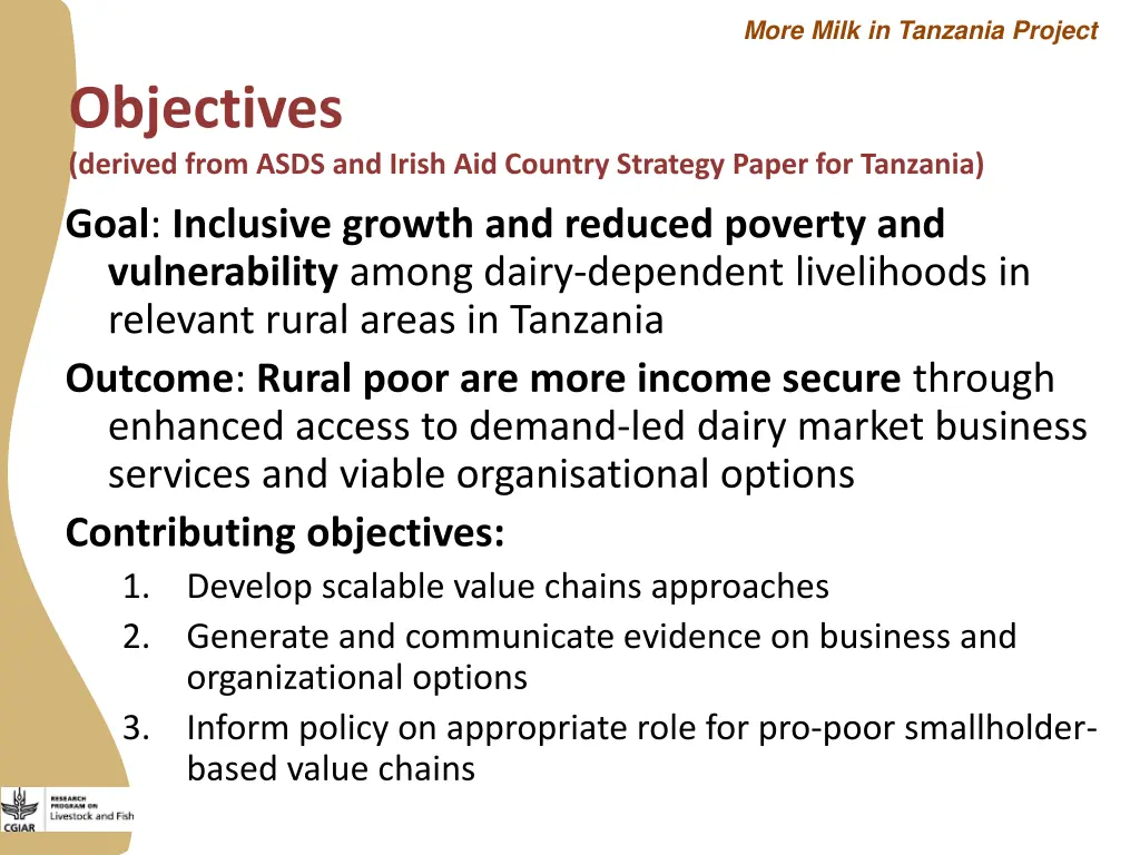 more milk in tanzania project