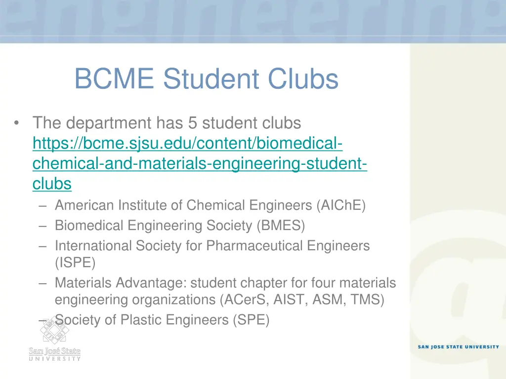 bcme student clubs