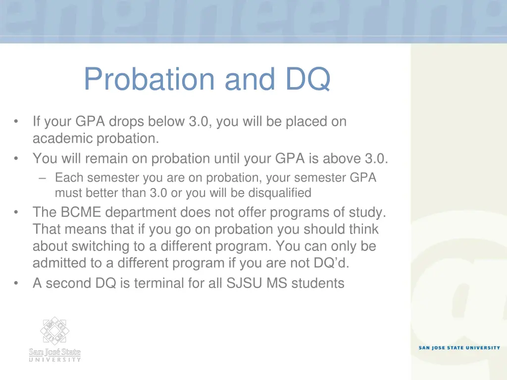 probation and dq