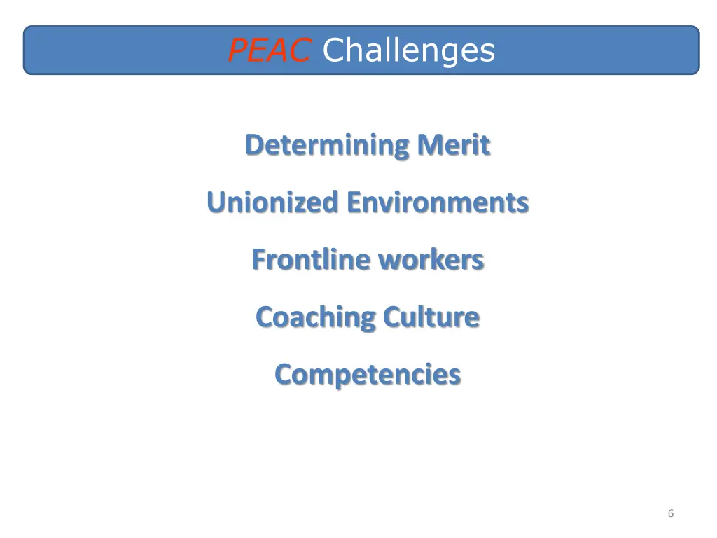 peac challenges