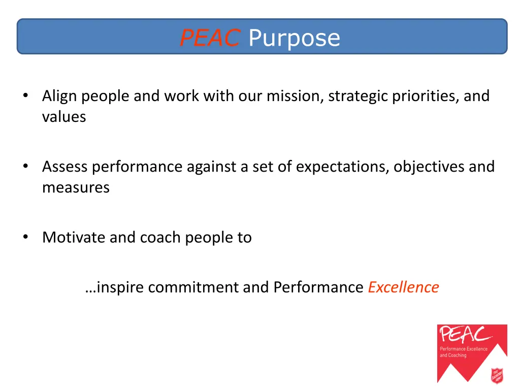 peac purpose