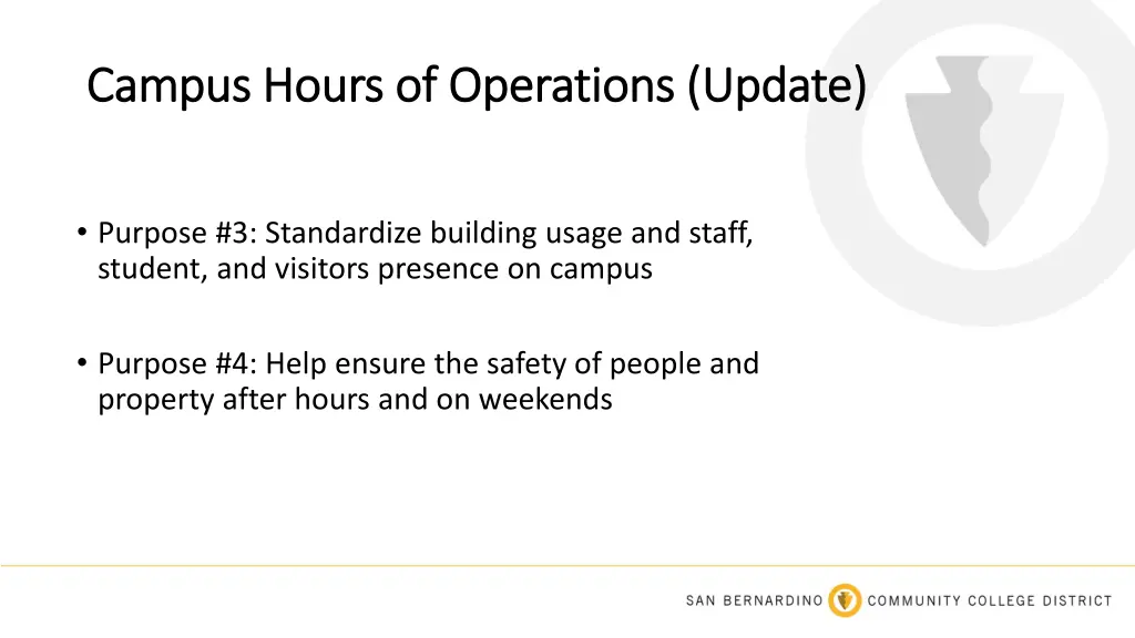 campus hours of operations update campus hours