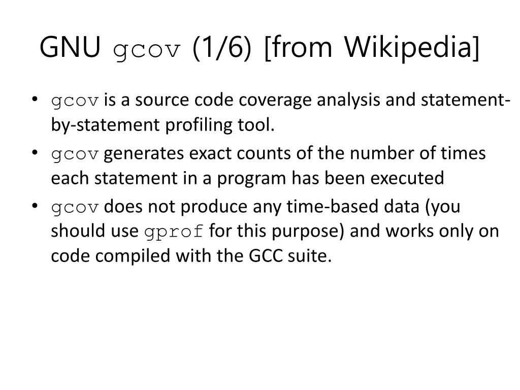 gnu gcov 1 6 from wikipedia