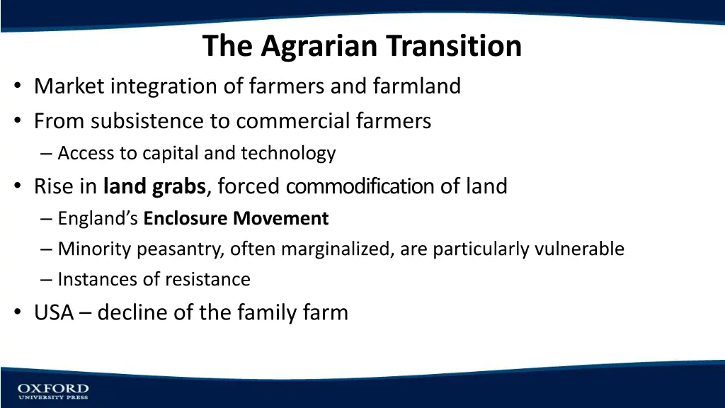 the agrarian transition 1
