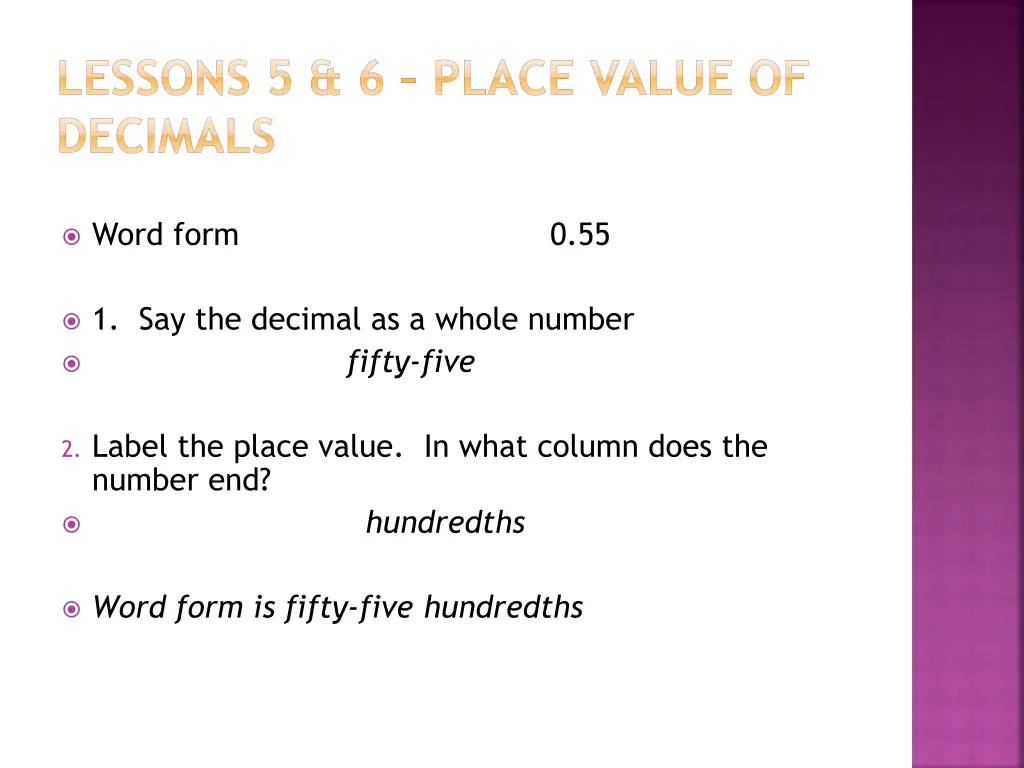 lessons 5 6 place value of decimals