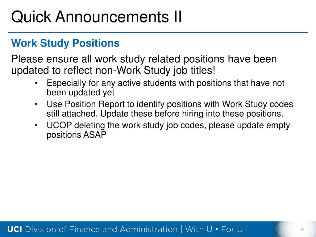 quick announcements ii