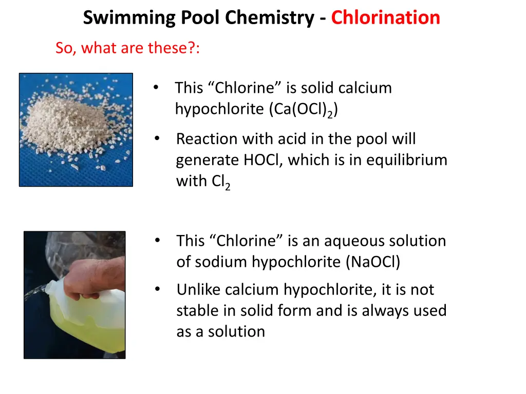 swimming pool chemistry chlorination 1