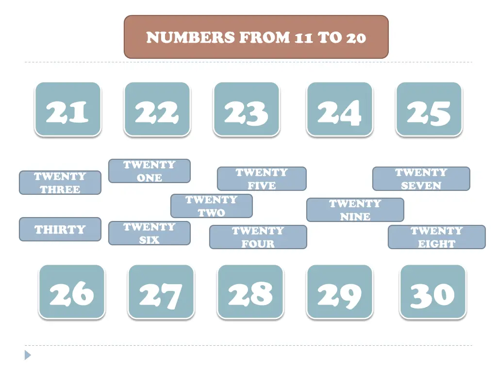 numbers from 11 to 20 1
