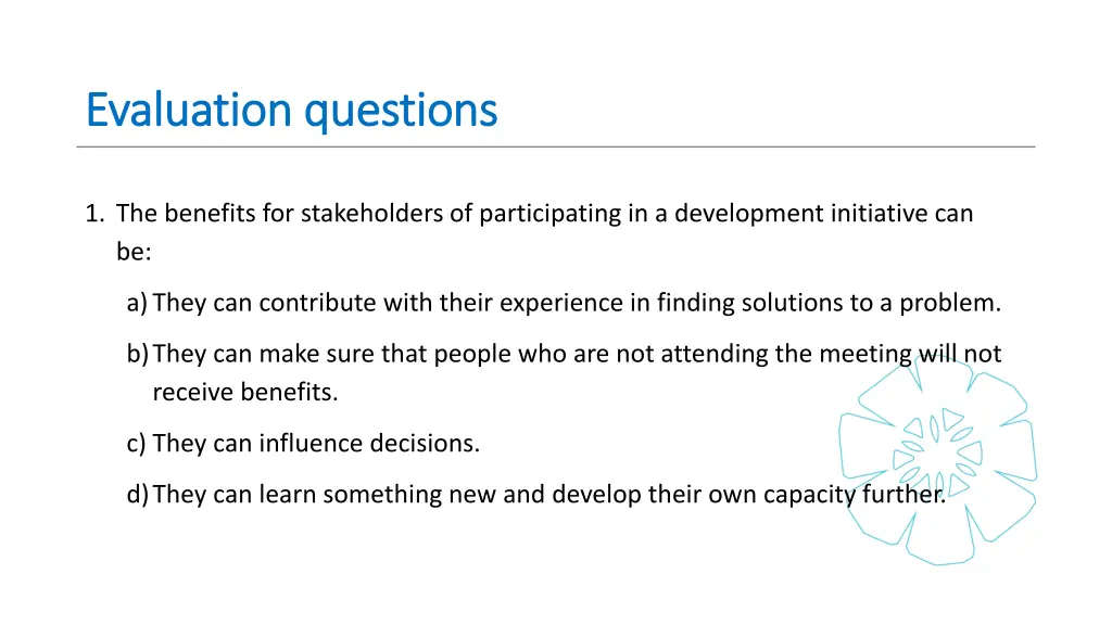 evaluation questions evaluation questions 1