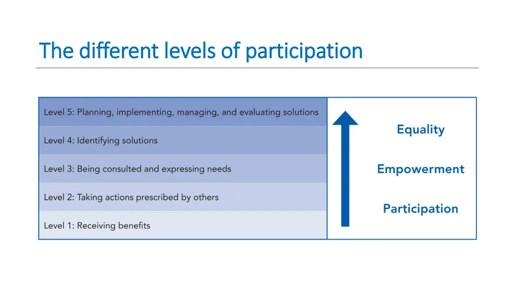 the different levels of participation