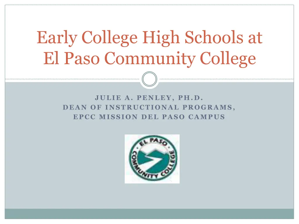 early college high schools at el paso community