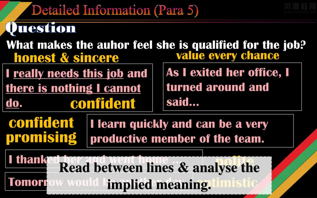 detailed information para 5 question